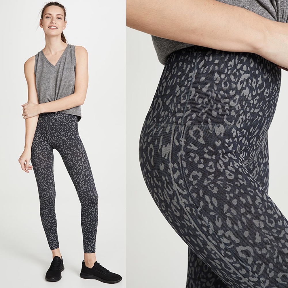 SPANX Gray Leopard Print Leggings